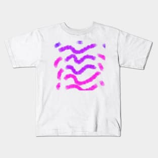 Pink purple stripes watercolor art Kids T-Shirt